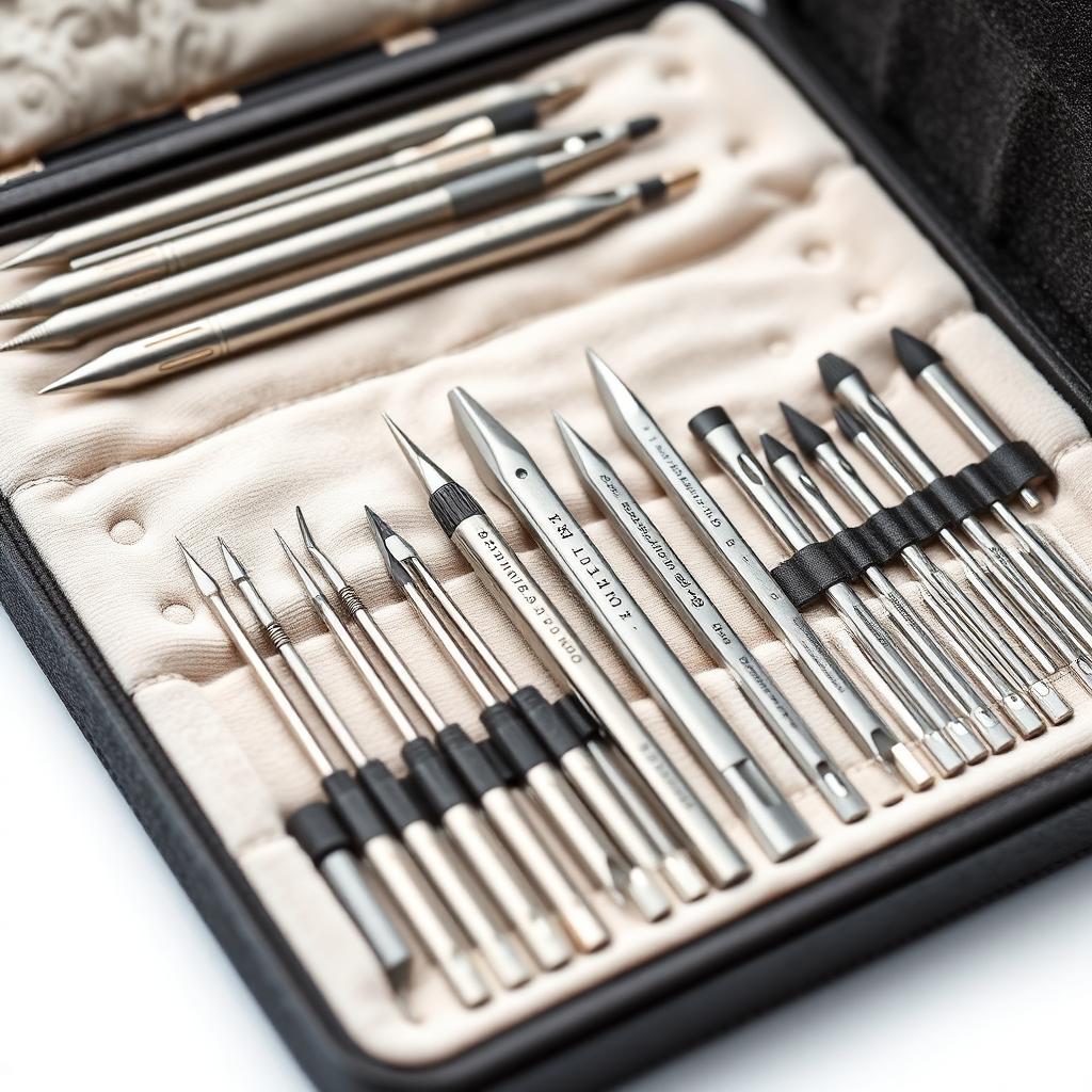 Technical Drafting Set, Metal, 14-piece